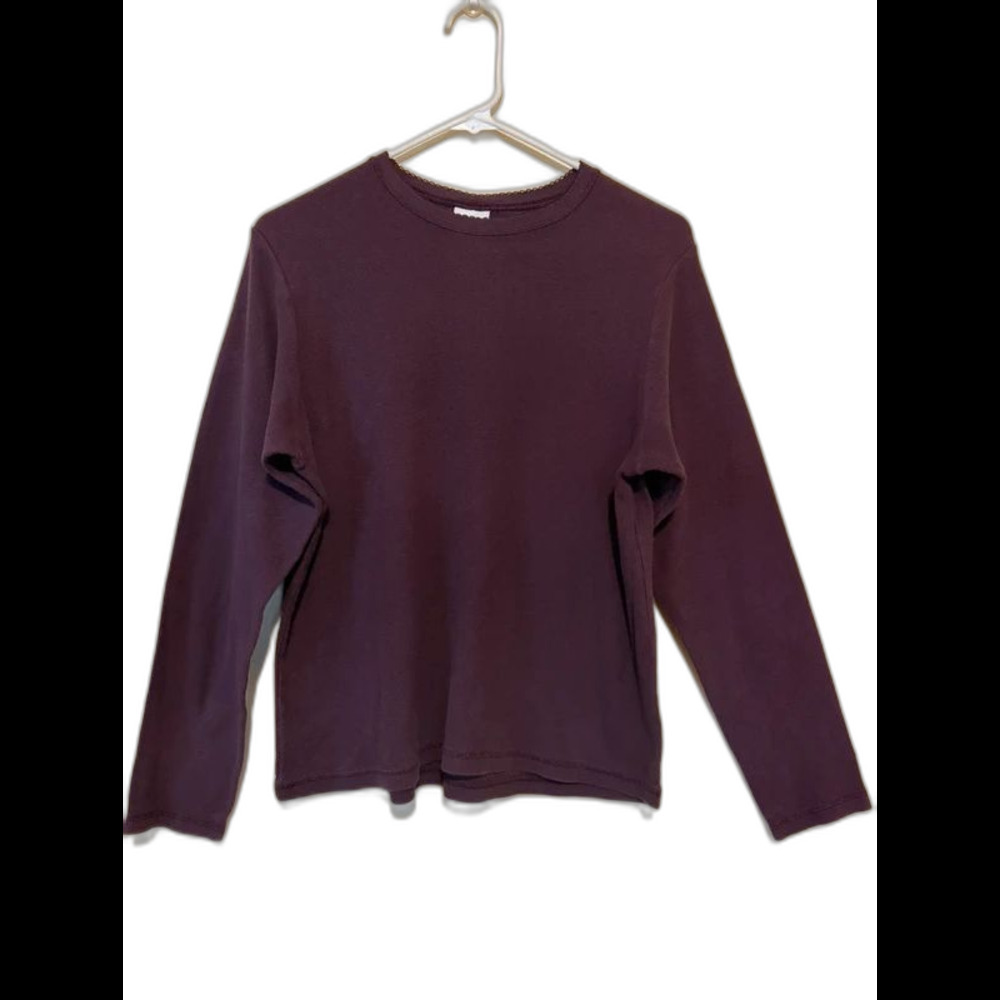 Cherokee Plum Purple Cotton Thermal Long Sleeve Waffle Top Size XL